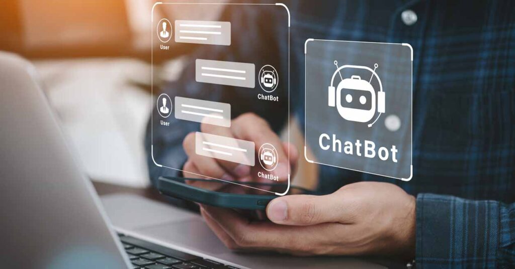 Using AI chatbot graphic